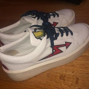 ZARA lightning bolt leather sneakers